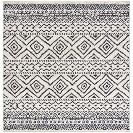 Safavieh 5 x 5 ft. Tulum Power Loomed Square Area Rug Ivory & Black TUL267D-5SQ